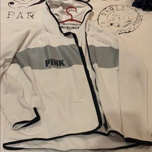 White PINK sweater with hoodie